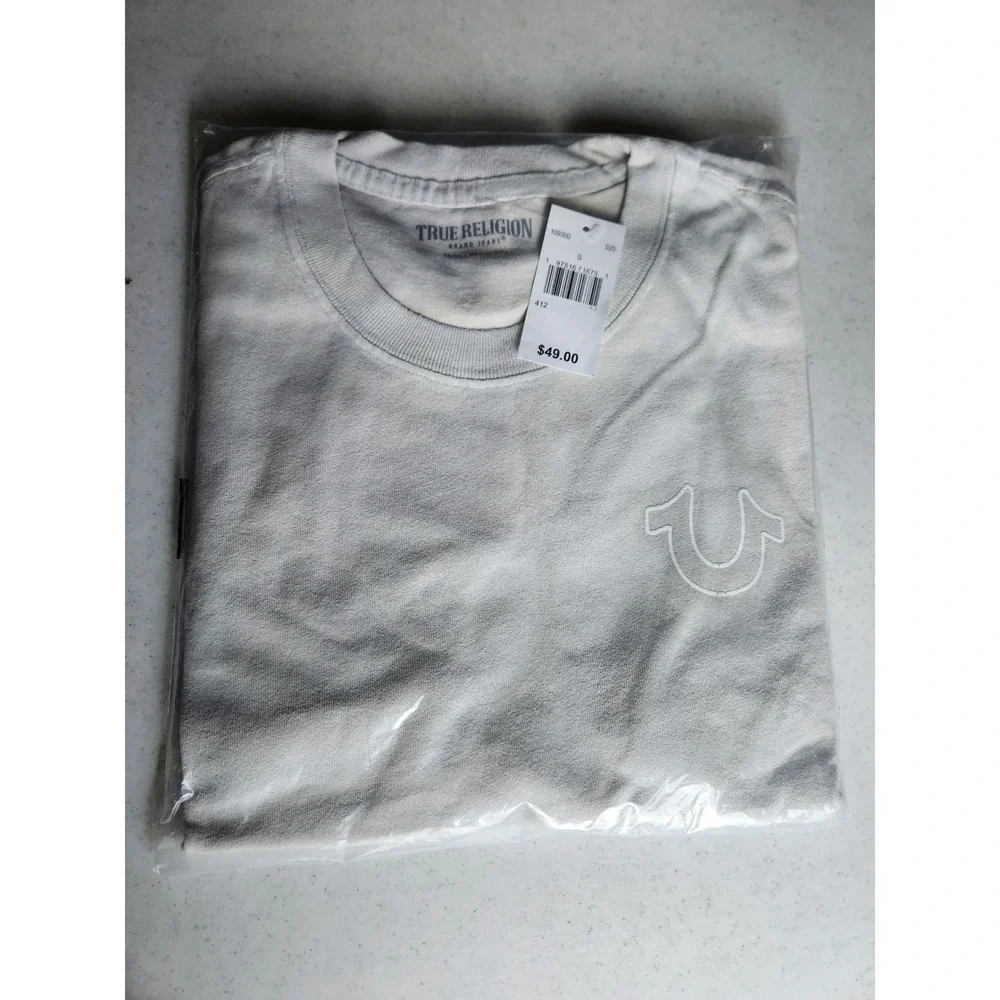 True Religion‎ Brand Jeans Mens Small T Shirt Graphic Buddha Guitar Logo Tee